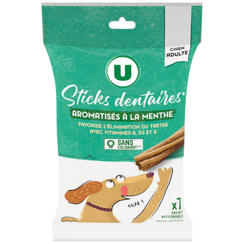 Image de U
Friandises Sticks dentaires pour chien adulte aromatisé menthe x7
