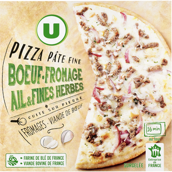 Image de U
Pizza au boeuf fromage ail et fines herbes