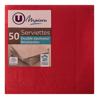Image de U MAISON
Serviette Tex Touch en ouate 38x38cm rouge