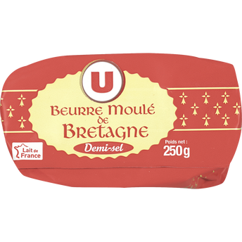 Image de U
Beurre moulé de Bretagne demi-sel 80% MG plaquette de