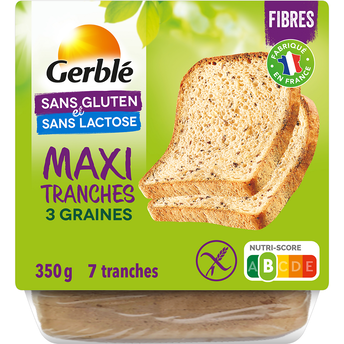 Image de Pain de Mie Maxi 3 Graines Sans Gluten GERBLE - 350