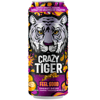 Image de Boisson énergisante feel good-ananas/banane/chanvre pétillante CRAZYTIGER, canette