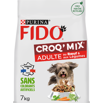 Image de Croquettes pour chien adulte CROQ MIX Boeuf, Légumes FIDO