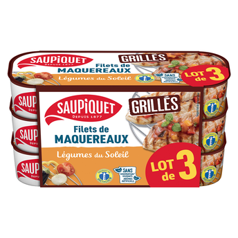 Image de Filets de maquereaux grillés légumes du soleil  SAUPIQUET 3x120g