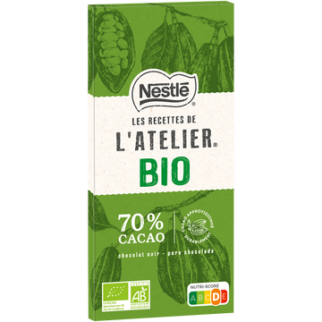 Nestlé Chocolat Noir Bio 70% Les Recettes De L Atelier Nestlé 80g