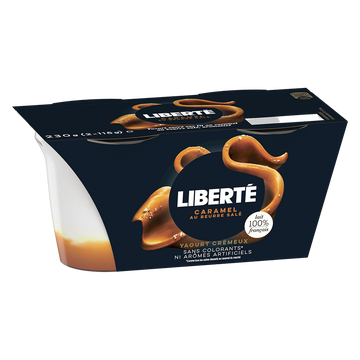Yoplait Yaourt Crémeux Sur Lit De Caramel Beurre Salé Liberté Yoplait 2x115g