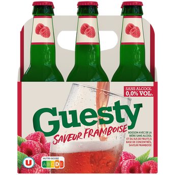 Image de U
Bière sans alcool Guesty aromatisée saveur framboise  Pack