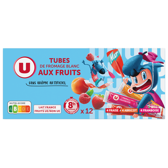 Image de U MAT ET LOU
Fromage blanc pasteurisé sucré aux fruits   - 12 tubes de