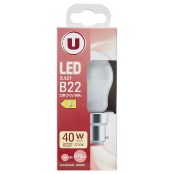 Image de U
Ampoule LED mini ronde 40w B22 opaque et