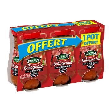 Panzani Sauce Bolognaise Pur Boeuf Panzani Bocal 2+1 Offert 3x200g