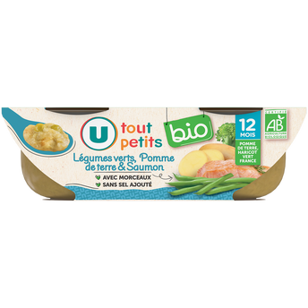 Image de U TOUT PETITS BIO
Plats bébé bols légumes verts saumon dès 12 mois
