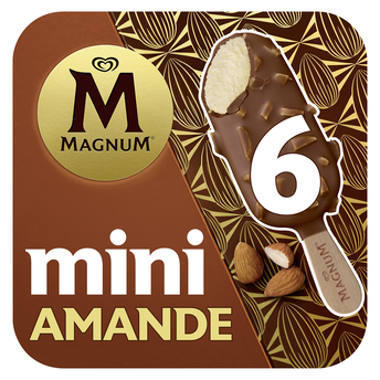 Image de Glace en bâtonnet mini aux amandes MAGNUM X6 soit