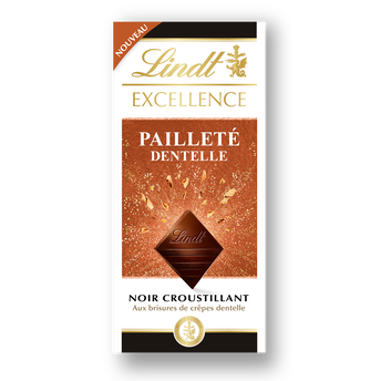 Image de Tablette de chocolat excellence noir crêpe dentelle LINDT