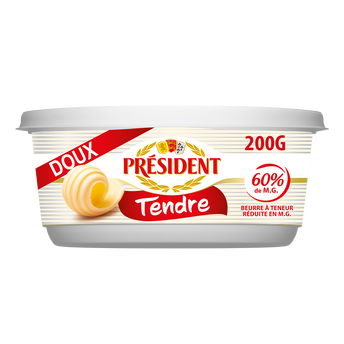 Image de Beurre tendre doux à tartiner 60% mg PRESIDENT