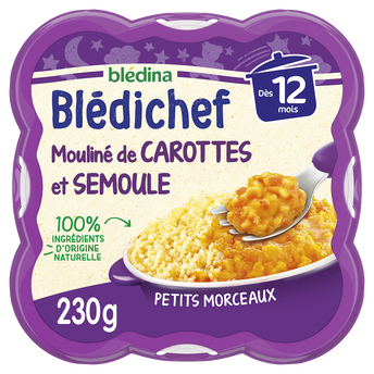 Image de Plat bébé semoule carottes dès 12 mois BLEDICHEF BLEDINA