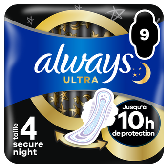 Image de Serviettes ultra ailettes night ALWAYS taille 4