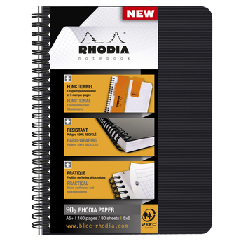 Image de Petit cahier microperforé RHODIA Active, 16x21cm, 160 pages
