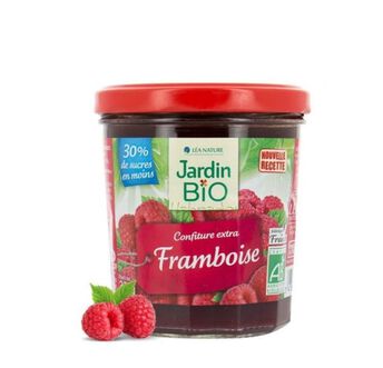 Image de Confiture biofruit framboises allégée bio JARDIN BIO