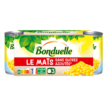 Image de Maïs sans sucres ajoutés doux en grains BONDUELLE - 3 boîtes de