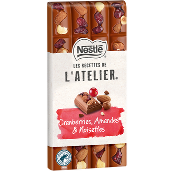 Image de Chocolat lait cranberries amande noisette NESTLE L'ATELIER