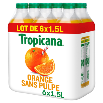 Image de Pur jus d'orange sans pulpe Tropicana pet 6x1,5