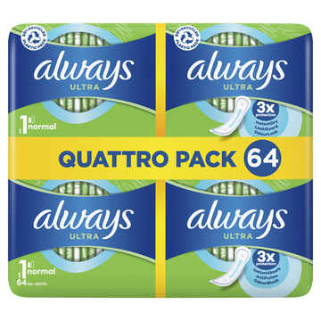 Always Serviettes Hygiéniques Taille 1 Normal Ultra Always X64