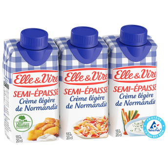 Image de Crème UHT légère semi-épaisse 18% MG ELLE&VIRE - 60