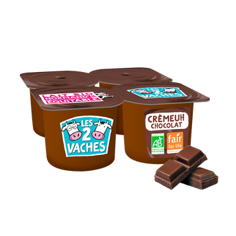 Image de Crème dessert chocolat bio LES 2 VACHES