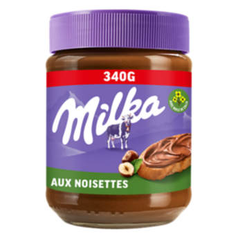 Image de Pâte à tartiner noisette et cacao MILKA, pot de