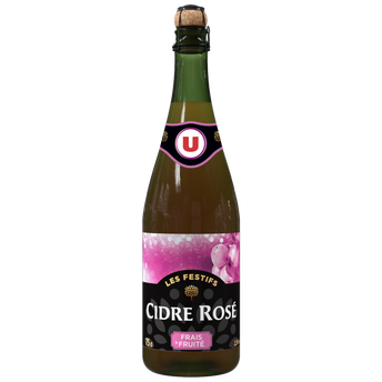 Image de U
Cidre rosé Les Festifs 2,5°, bouteille verre de