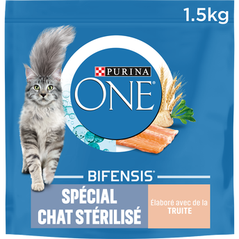 Image de Croquettes pour chat adulte stérilisé Truité, Blé PURINA ONE