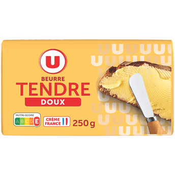 Image de U
Beurre tendre doux 82% de MG, plaquette de