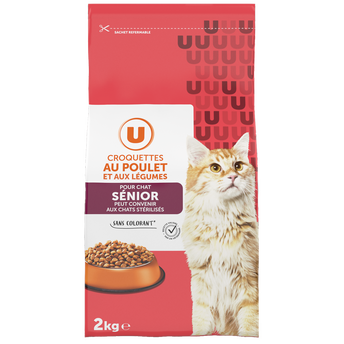 Image de U
Croquettes au poulet et aux légumes pour chat senior
