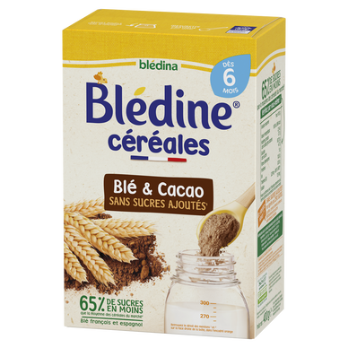 Céréales en poudre bébé cacao dès 6 mois BLEDINE BLEDINA 400g - Super U,  Hyper U, U Express 