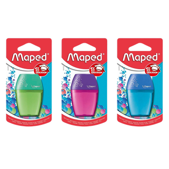 Image de Taille crayon à réservoir MAPED Shaker, 1 trou, coloris assortis