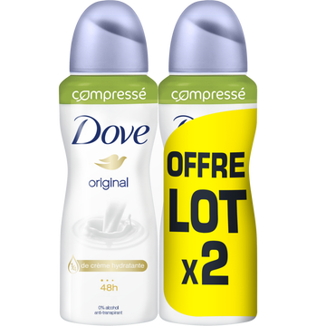Dove Déodorant Compressé Original Dove, 2x100ml