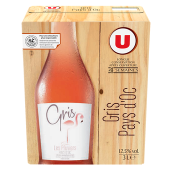 Image de U
Vin Pays d'Oc Gris IGP rosé Les Pluviers - Fontaine à vin