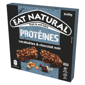 Image de Barres proteïnées cacahuètes & chocolat noir EAT NATURAL, 3x40g