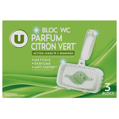 Bloc wc parfum citron vert x3 - Super U, Hyper U, U Express - www