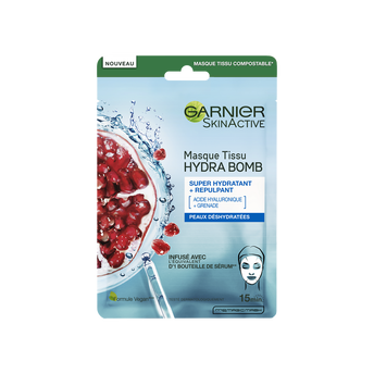 Image de Masque visage Tissu Hydratant Grenade et Acide Hyaluronique  GARNIER -Sachet