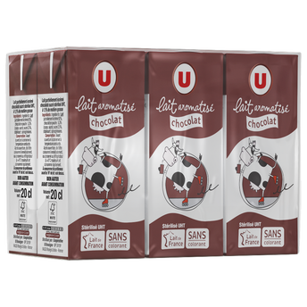 Image de U
Lait aromatisé chocolat, 6 briquettes de