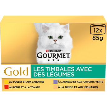Image de Sachets fraîcheur pour chat GOLD Timbales Multi-variétés GOURMET