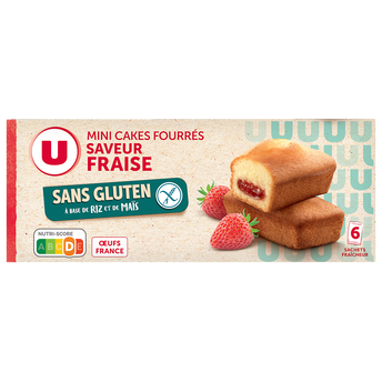 Image de U SANS GLUTEN
Cakes fourrés saveur fraises sans gluten