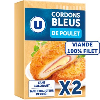 Image de U
Cordon bleu de poulet,  France, 2 pièces, barquette