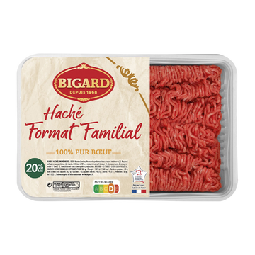 Bigard Haché Vrac 20% Matières Grasses, Bigard, France, Barquette, 835g