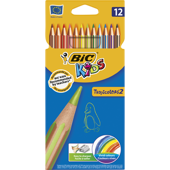 Image de Crayons de couleur BIC Kids Tropicolors, coloris assortis, 12