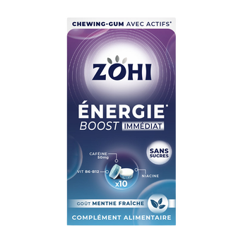 Image de ZOHI complément alimentaire chewing gum énergie goût menthe fraîche,étui