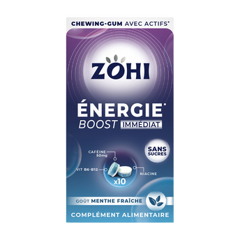Image de ZOHI complément alimentaire chewing gum énergie goût menthe fraîche,étui