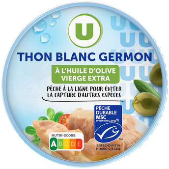 Image de U
Thon blanc entier huile d'olive  boîte de