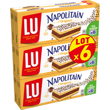 Gâteaux au chocolat L'Original Napolitain LU, 6 paquets de 180g - Super U,  Hyper U, U Express 